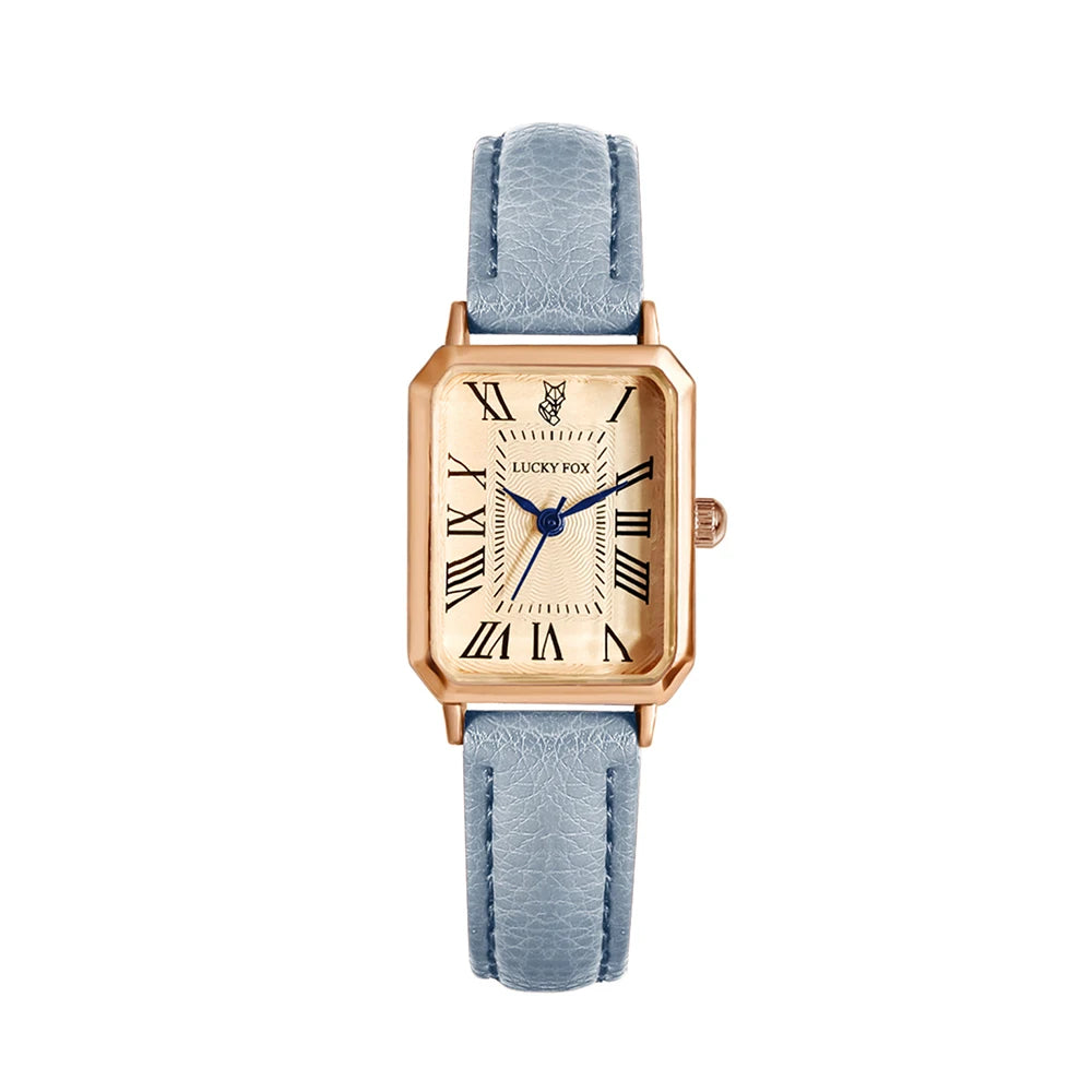 Women's Retro Square Leather Watch