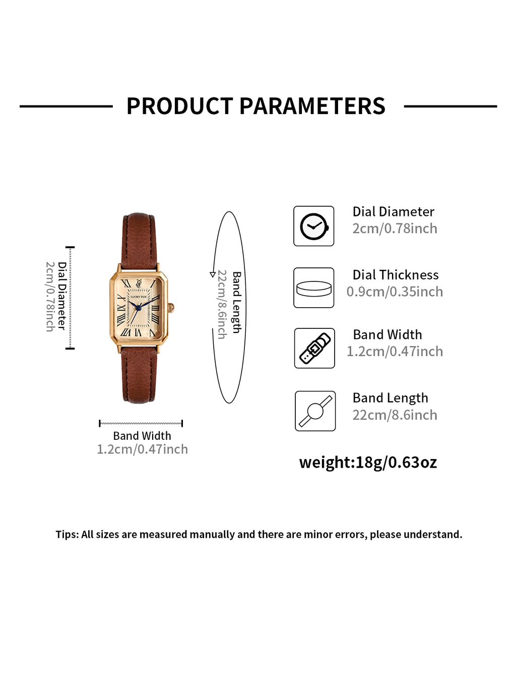 Women's Retro Square Leather Watch
