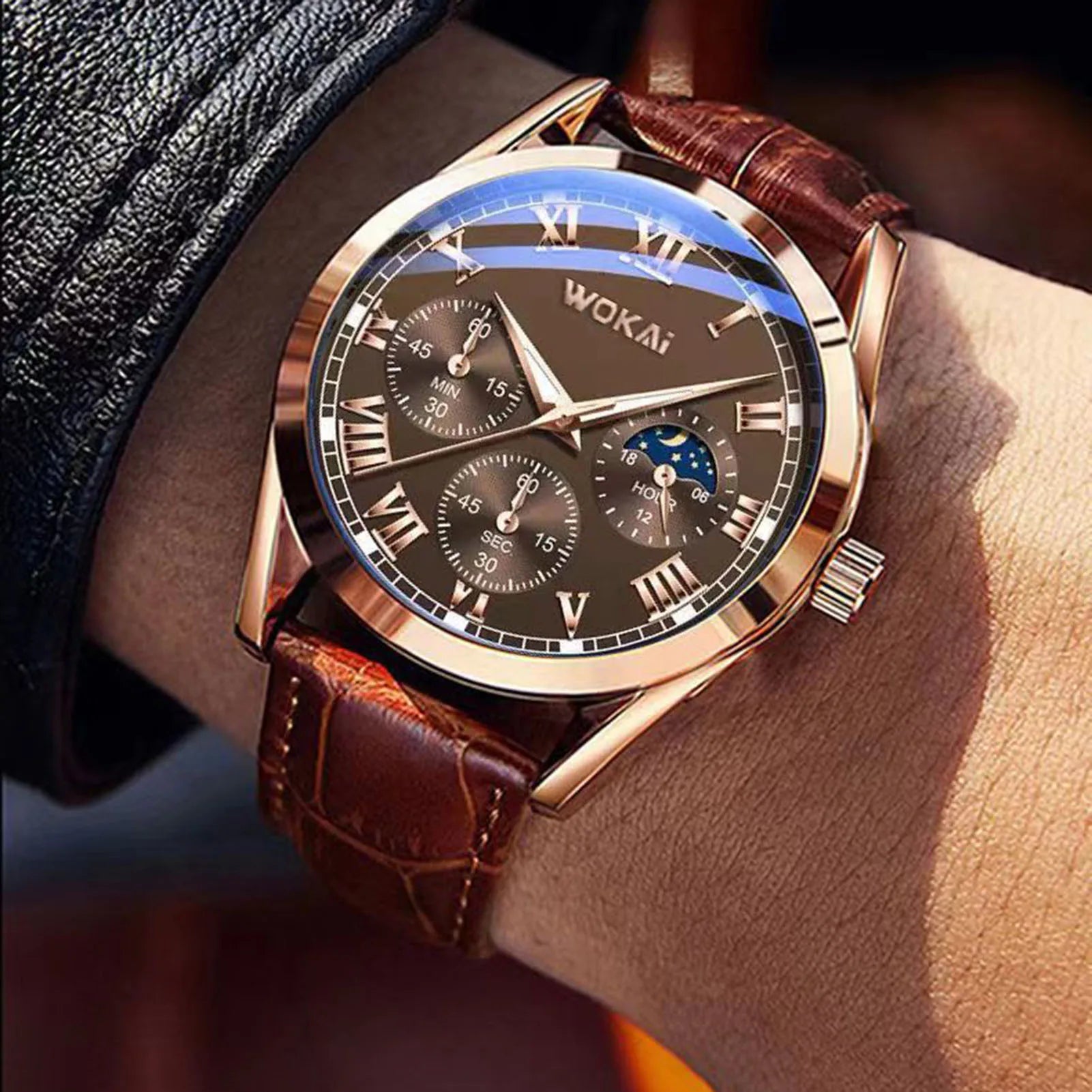 Men's PU Leather Business Watch