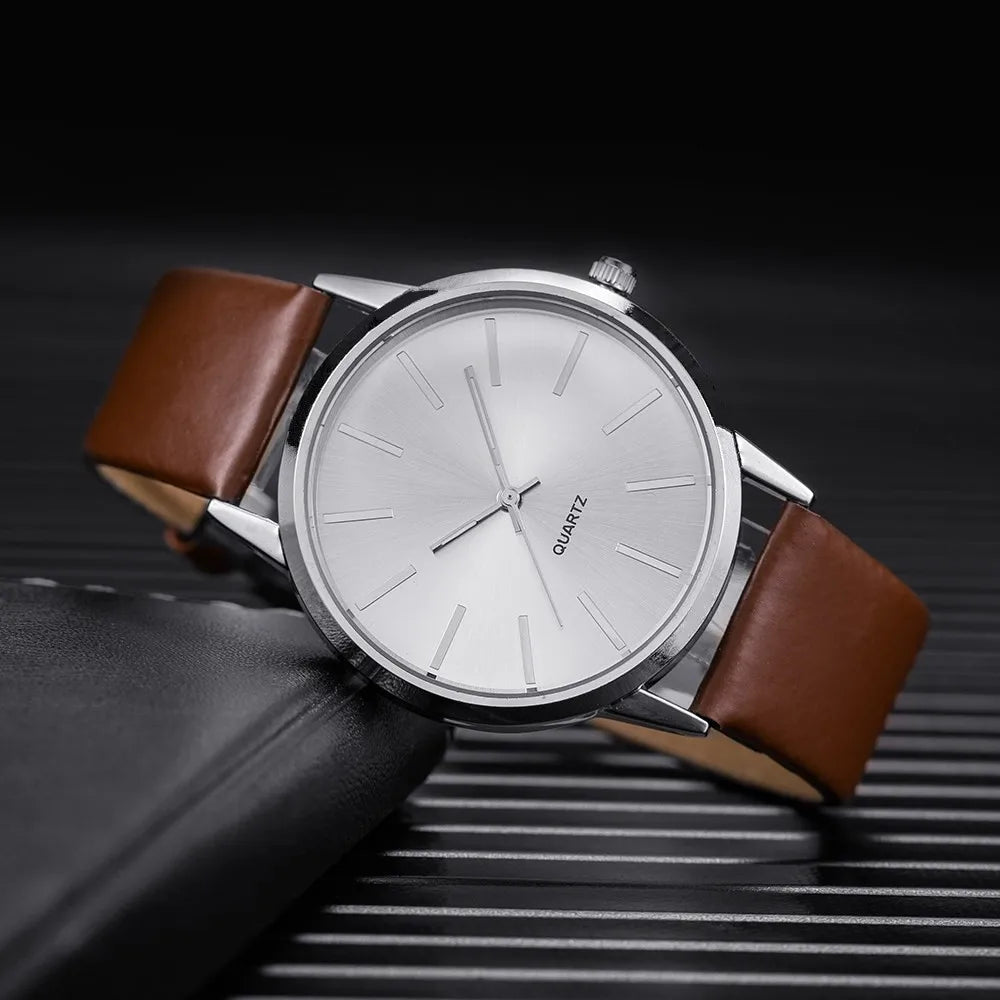 Men's Leather Wristwatch