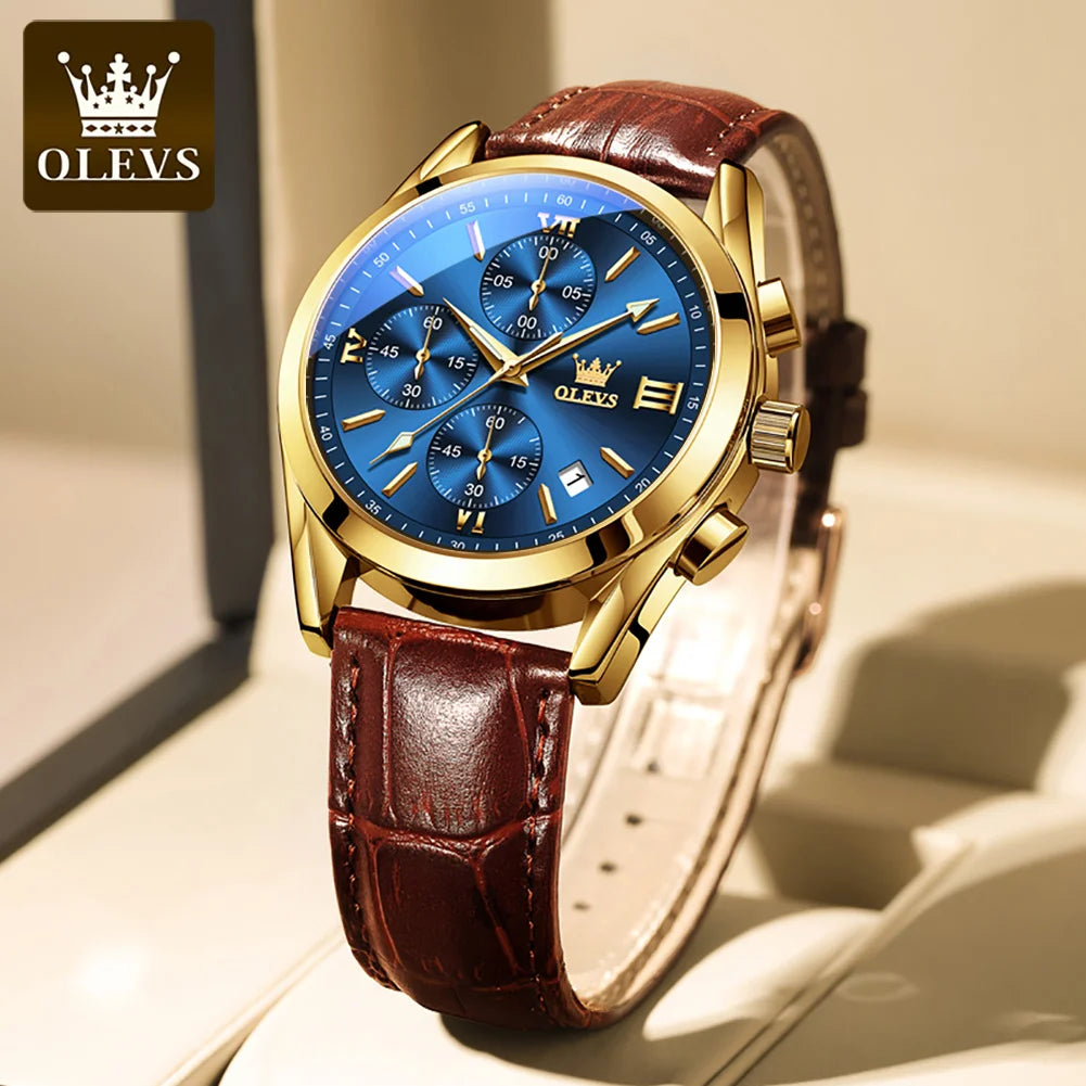 OLEVS Classic Leather Strap Watch