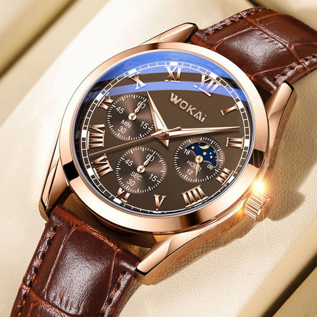 Men's PU Leather Business Watch