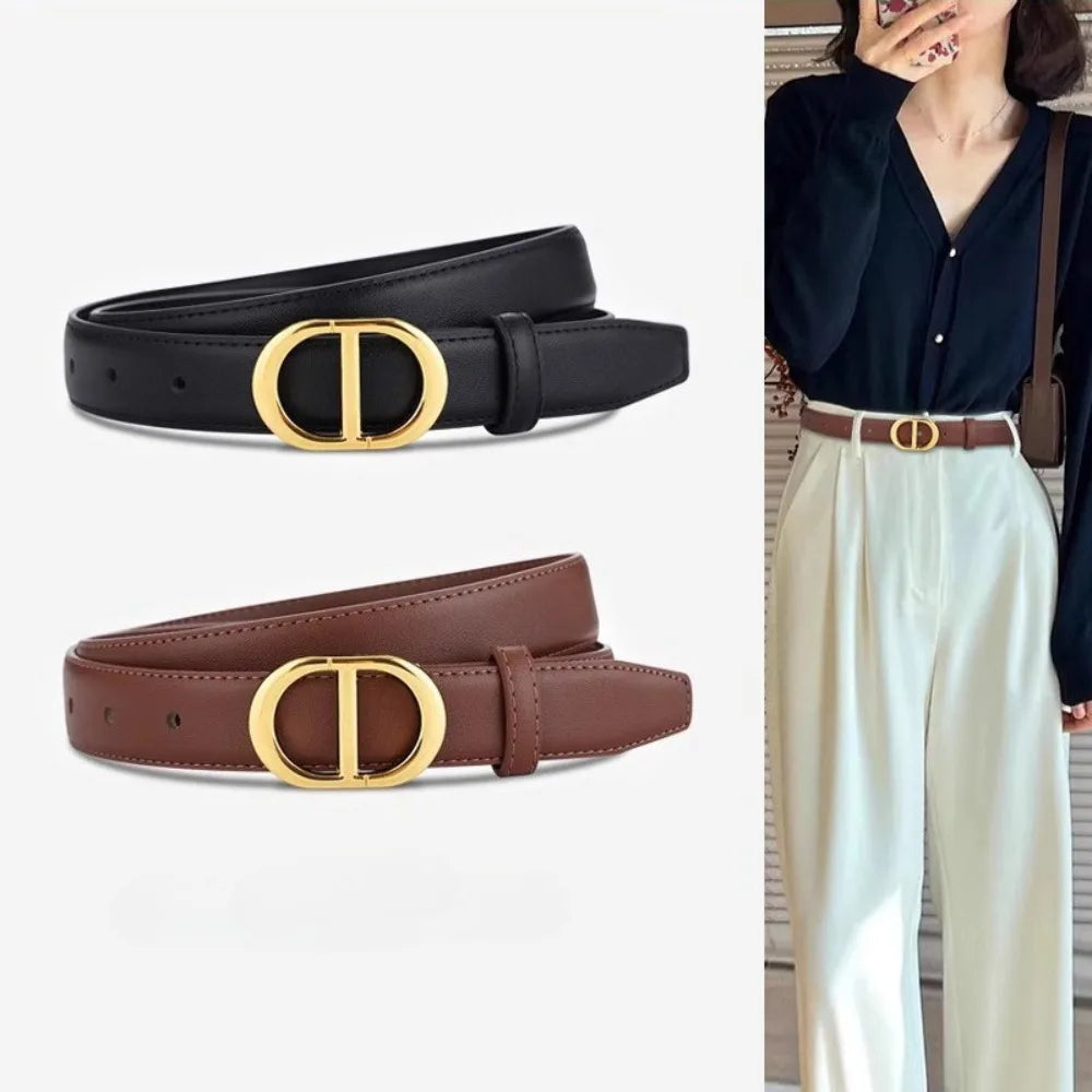 Premium Women's Slim Leather Belt