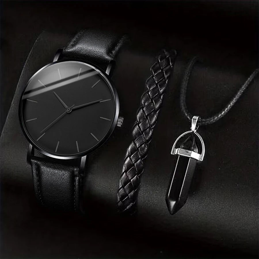 Men's Watch, Necklace & Bracelet Set