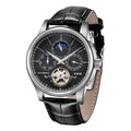LIGE Business Automatic Watch Men Mechanical Wristwatch Waterproof Leather Date Hollow Tourbillon Diving Watch Relogio mecanico