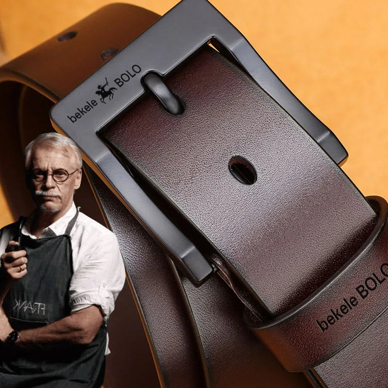 Premium Genuine Leather Alloy Buckle Belt